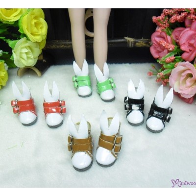 1/6 Bjd Doll Shoes Bunny Ear Buckle Boots Green SHP192GRN